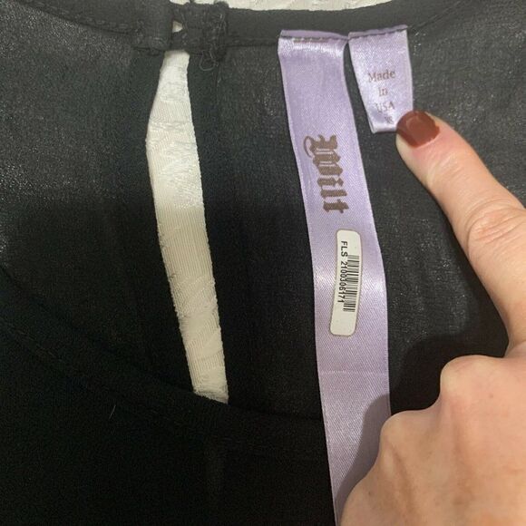 wilt womens solid black Crew Neck sheer tank top blouse xs - Picture 3 of 5